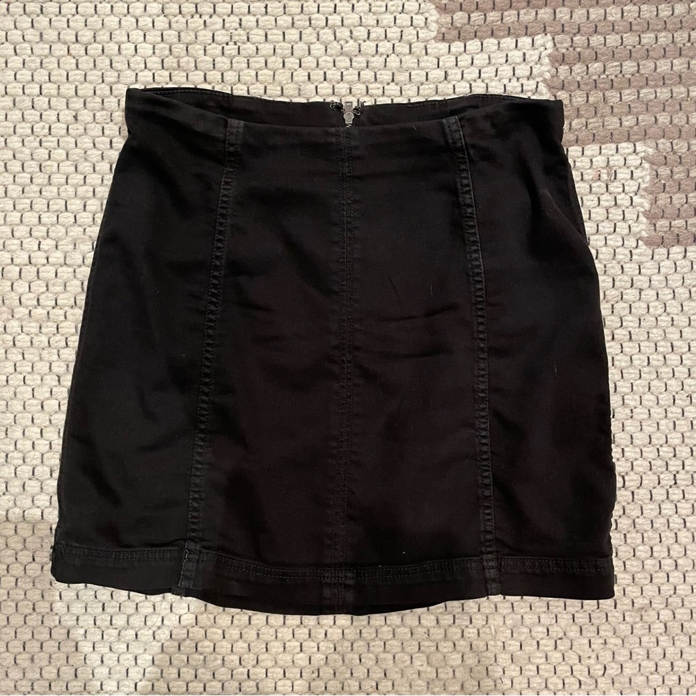 Free People Black Modern Femme Denim Skirt